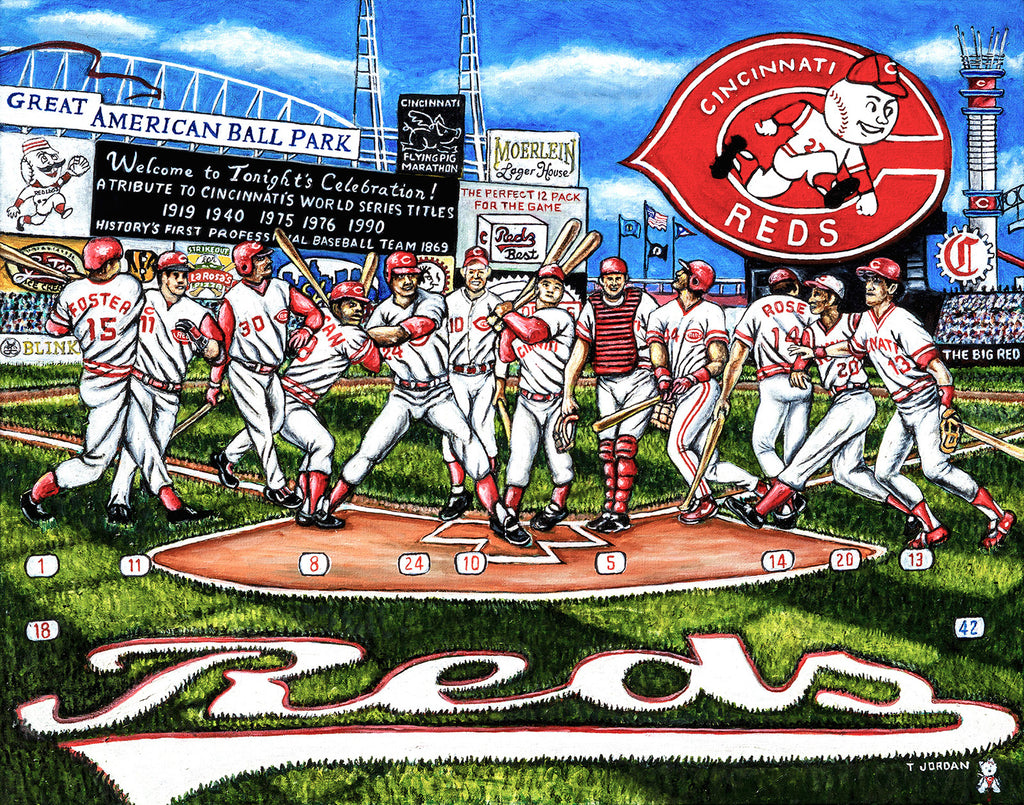 Completed Painting Announcement -- Cincinnati Reds Tribute by Thomas Jordan